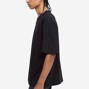 Customized 250g Heavy Batik 100% Cotton Vintage <b>Tshirt</b> Solid Color Loose Short Sleeves Knitted Fabric with Polyester Inclusions - Product Image 4