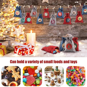 Vente en gros <span class=keywords><strong>de</strong></span> sacs-cadeaux pour bonbons, bricolage, Noël, décoration d'intérieur, compte à rebours, Noël, <span class=keywords><strong>calendrier</strong></span> <span class=keywords><strong>de</strong></span> l'avent, sacs - Product Image 5