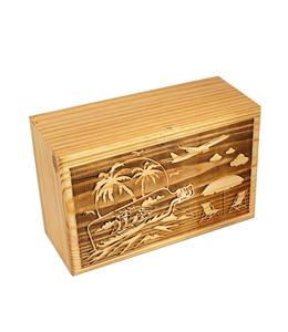 Urnes funéraires en bois artisanales pour cendres humaines - Urne funéraire de grande taille pour adultes (250 lb Pinewood Beach) - Biodégradable - Product Image 2