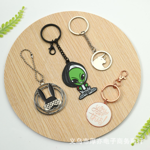 พวงกุญแจโลหะแฟชั่นแบบคาราไบเนอร์ จี้ห้อย DIY ชุบเคลือบ พิมพ์ลายด้วยเลเซอร์ สกรีน พิมพ์ซิลค์สกรีน อุปกรณ์เสริมฮาร์ดแวร์ - Product Image 4