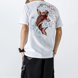 Camiseta con logotipo personalizado de algodón 100% para hombre, bordado de alta calidad y estampado de espuma, patrón sólido - Product Image 5