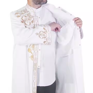 Direct inde élégant léger Polyester Vintage pleine longueur Imam Robe hommes à la main broderie traditionnelle musulmane vêtements - Product Image 2
