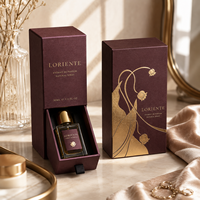 Boîte à parfum coulissante haut de gamme multi-tailles avec logo personnalisé, doublure en éponge, pelliculage mat, écologique, noir mat, impression offset