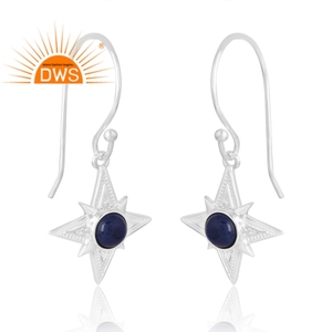 Latest Selling 925 Sterling Silver Natural Lapis Gemstone Dangle <b>Earring</b> Custom Jewelry for Women Gift for Her - Product Image 3