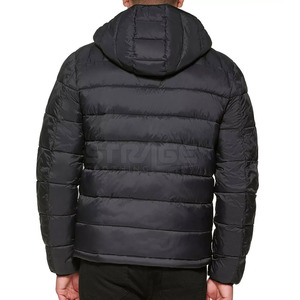 Meilleur prix, nouveau stock, veste matelassée en toile à capuche pour homme, haute qualité, écologique, légère, hiver, logo avant, nylon/polyester - Product Image 2