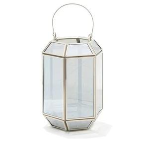 Linterna de extremo decorativo de hierro metálico, linterna de portavelas de iglesia de cristal de diseño moderno de lujo para Decoración - Product Image 1