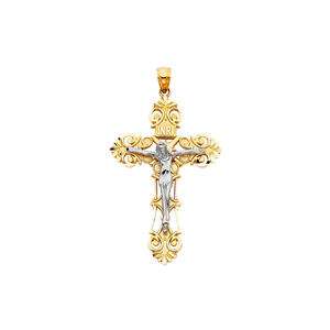 Style moderne 14K Argent Plaqué Or Jésus Crucifix Croix Pendentif Religieux Haute Qualité Fantaisie Bijoux Chrétiens Diamant Enfants - Product Image 1