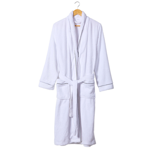 Albornoz de tela de rizo 100% de estilo informal para hombre, ropa de dormir ligera y esponjosa con cuello chal, vestido de dormir cálido y suave - Product Image 3