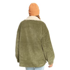 <b>Spark</b> Clothing <b>Top</b> Sell Ladies Corduroy Jackets Fur Liner Turn-down Collar Custom Made Breathable Winter Fashion Streetwear - Product Image 2