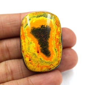 Pierre précieuse de jaspe bourdon naturel, cabochon, jaspe jaune, pierre lisse, fournisseur en gros pour la fabrication de bijoux - Product Image 1