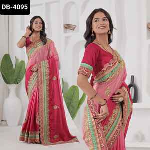 Nueva exclusiva ropa tradicional india mezcla perfecta de elegancia y rico Pallu bordado pesado Codding Design Work Saree - Product Image 2