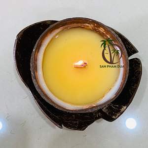 Decoración de lujo Vela de cáscara de coco personalizada de color simple Variedad de aromas Vela de coco Vela perfumada de cera de soja - Product Image 6