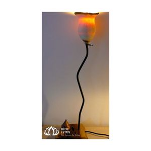 Wooden <b>Lamp</b> Living Room Bedroom Hotel <b>Bedside</b> Art Decoration Table <b>Lamp</b> Sky Pham Blue Lotus Good Quality Simple Wood Table <b>Lamp</b> - Product Image 2