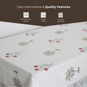 ผ้าปูโต๊ะผ้าฝ้ายลายดอกไม้ทรงกลมทรงสี่เหลี่ยมผืนผ้าพิมพ์ลาย - Product Image 3