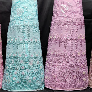 Vente en gros 3M Flair Heavy Jarkan Work Brodé Butti Bordure Net Dupatta B2B Commandes Bienvenue Fête Porter Lehenga Choli Blouse - Product Image 5