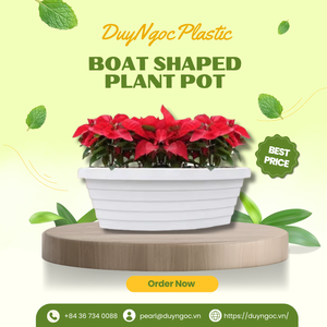 Pot de fleur moderne en PP en forme de bateau pour l'école à domicile, le restaurant et l'affichage au sol du bureau - Product Image 1