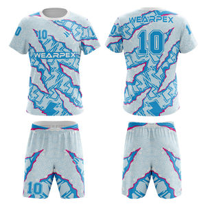 Conjunto de Uniformes de Fútbol Personalizados para Hombre de Diseñador, Jersey de Poliéster Liso Transpirable con Pantalones Cortos, Talla Grande para Hombre - Product Image 1