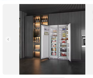 Réfrigérateur encastrable de qualité supérieure avec porte française, panneau personnalisé, compresseur intégré, électrique - Product Image 1