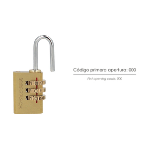 Lucchetto a combinazione in ottone da 22 mm. 3 cifre - Product Image 3