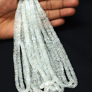 Cuentas Heishi de Topacio Azul de Primera Calidad, Forma de Neumático Facetado, 15 Pulgadas, 5-7 mm, AAA, Topacio Azul Natural, Cuentas de Piedras Preciosas con Corte de Rueda Facetado - Product Image 6