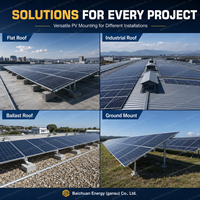 Sistema de Montaje Solar de Inclinación Fija de Alta Resistencia, Galvanizado en Caliente, Soporte de Aluminio para Paneles Solares en Techos Planos
