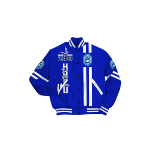 Zeta phi เสื้อแจ็กเก็ตแจ็กเก็ตทีมตัวแทน zpb สีขาว1920สีฟ้า zpb เสื้อสโมสรสโมสร Greek Life chenille Patch สไตล์ - Product Image 4