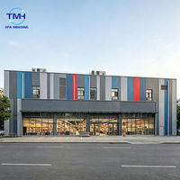 Bâtiment commercial moderne à deux étages en ossature portique pour supermarché, entrepôt métallique, structure en acier