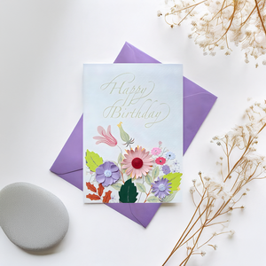 VietnamCrafts Carte cadeau Quilling en papier du Vietnam avec Design-GB008 de fleurs - Product Image 4