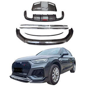 Kit de cuerpo de fibra de carbono Runde para 2018-2023 <span class=keywords><strong>Audi</strong></span> Q5 Kit de cuerpo de fibra de carbono labio delantero con difusor trasero de luz alerón faldas laterales - Product Image 1