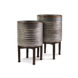 Iron Round Desktop Planter Brush Brass Gold Color American Design Standard Size Indoor Planter For Garden Decoration Handmade - Product Image 6