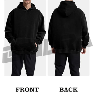 Sudadera negra extragrande con estilo urbano, suave, transpirable y cómoda para uso diario, pieza esencial de estilo urbano moderno. - Product Image 4