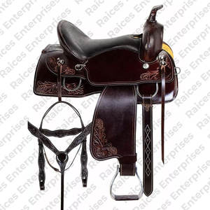 Sillín de caballo Occidental para uso ecuestre hecho en cuero genuino Fabricante al por mayor Sillines de cuero de Carreras de Caballos de alta calidad - Product Image 3