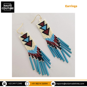 Pendientes de Borlas con Cuentas de Tubo de 9 cm de Largo con Flecos a Precio Competitivo, Joyería de Moda para Uso Casual de un Mayorista Genuino - Product Image 3