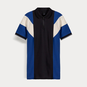 เสื้อโปโลลำลองคอ100% ของผู้ชายเสื้อคอตตอนแขนสั้นมีสไตล์ - Product Image 4