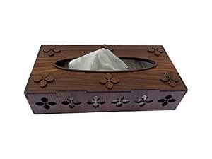 modern style wooden <b>tissue</b> <b>holder</b> with sleek minimalist design decorative wooden <b>tissue</b> <b>box</b> with mandala printed artwork - Product Image 5