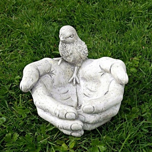 Mangeoire à oiseaux en métal massif, style oiseau assis, pour pelouse, jardin, décoration d'intérieur, bol d'alimentation pour oiseaux, artisanat en métal, sculpture décorative - Product Image 5