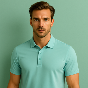 เสื้อยืดโปโลแขนสั้นมีปกระบายอากาศได้ดีสีทึบแนวธุรกิจเทนนิสวิ่งฤดูร้อนโลโก้กำหนดเอง - Product Image 1