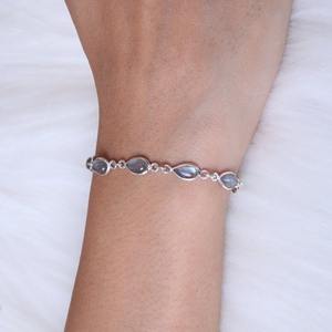 925 Solid Sterling <b>Silver</b> Boho Style <b>Bracelet</b> with Labradorite Gemstone Handmade Tennis <b>Bracelets</b> for Women Classic Jewelry Gift - Product Image 3