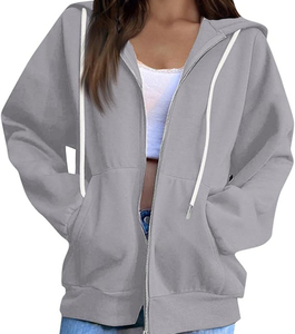 Sweats à capuche zippés pour femmes acceptés par OEM Sweatshirt en coton pour femmes Sweatshirts à capuche zippés respirants pour femmes - Product Image 2