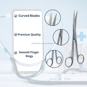 Tijeras Quirúrgicas Manuales de Acero Inoxidable Curvadas de 5.5 Pulgadas, Instrumento Quirúrgico para Hospitales y Clínicas, Grado Médico Profesional - Product Image 5