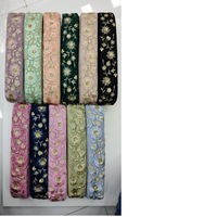 Rubans et lacets brodés floraux sur mesure en couleurs pastel, idéal pour les fabricants de vêtements pour enfants