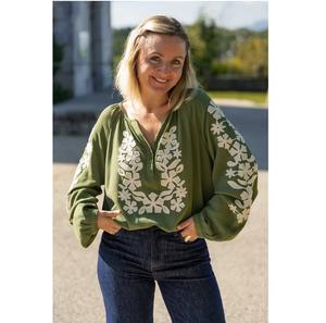 Blusa de Algodón Tejido Vintage Elegante de Fábrica Directa para Mujer, Suave, Transpirable, Informal, Formal, ODM, Verano Invierno, Excelente Valor - Product Image 1