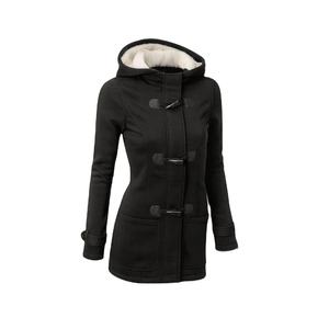 Veste d'hiver pour femme 2026, nouveau design, grande taille, à capuche, boutons en corne, coupe-vent, poches en coton, longue - Product Image 2