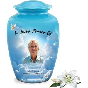 Top Quality Best Selling <b>Urns</b> Cremation Human Ashes for Adult <b>Large</b> Aluminium High Cremation Metal <b>Urns</b> with Painted Design - Product Image 2
