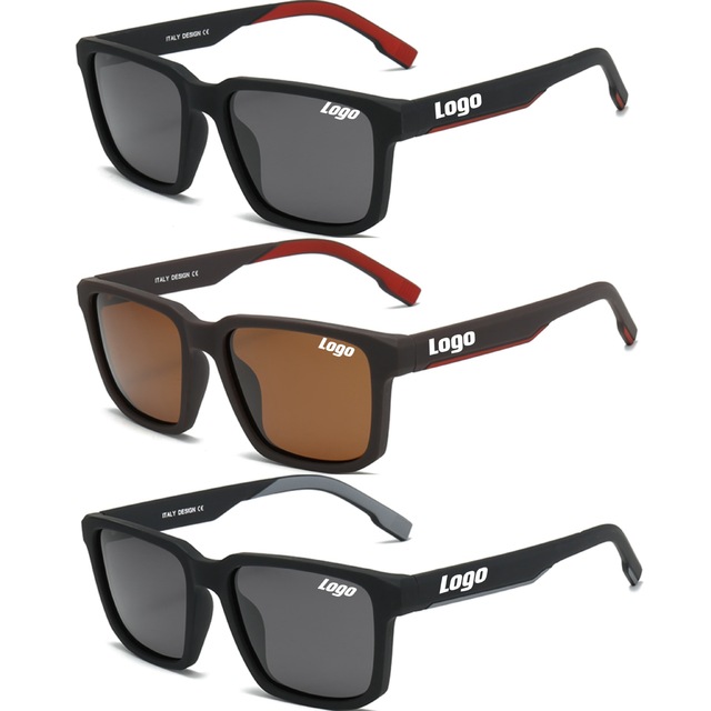 New Brand Men's Gothic Style Polarized Sunglasses Large Red PC Frame Dark Tac Lenses Light Protection Wholesale Manufacturers