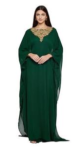 Vestido Largo Maxi Tipo Kaftan Dubai de ANIIQ para Mujer, Estilo Farshad, con Mangas Largas, Crepé, Modesto, Étnico, para Novia, Fiesta de Noche, Boda - Product Image 5