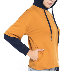 Sudadera con capucha de gran tamaño para mujer Sudadera de invierno Hombro caído Manga larga Algodón Sudadera con capucha para mujer Logotipo personalizado Servicio OEM - Product Image 2