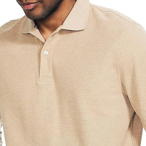 Chemise Homme Premium Beige en Polyester/Coton Tricoté Uni Respirant 180g Boutonnée ODM Manches Courtes Smart Casual Vente en Gros - Product Image 4