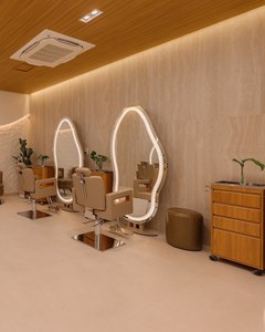Ensemble de chaise de barbier moderne, durable et portable avec miroir LED, armoire de rangement, en cuir PU pour usage en salon - Product Image 3