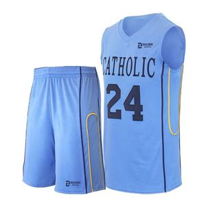 Kit de ropa de baloncesto personalizado OEM, camiseta multicolor sólida en blanco con logotipo y número, conjunto de uniforme de baloncesto de entrenamiento a la venta - Product Image 4